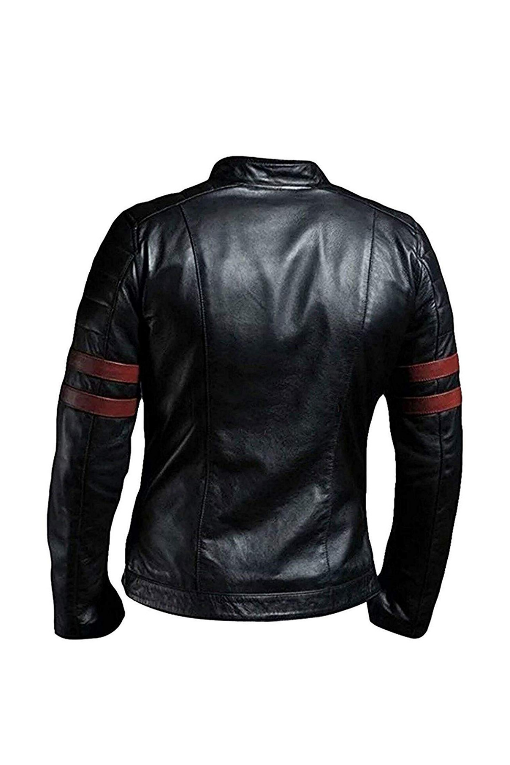 Fight Cub Black Brad Pitt Moto Jacket Front Classic Fight Club Tyler Durden Brad Pitt Retro Style Black Genuine Leather Jacket - Image 3