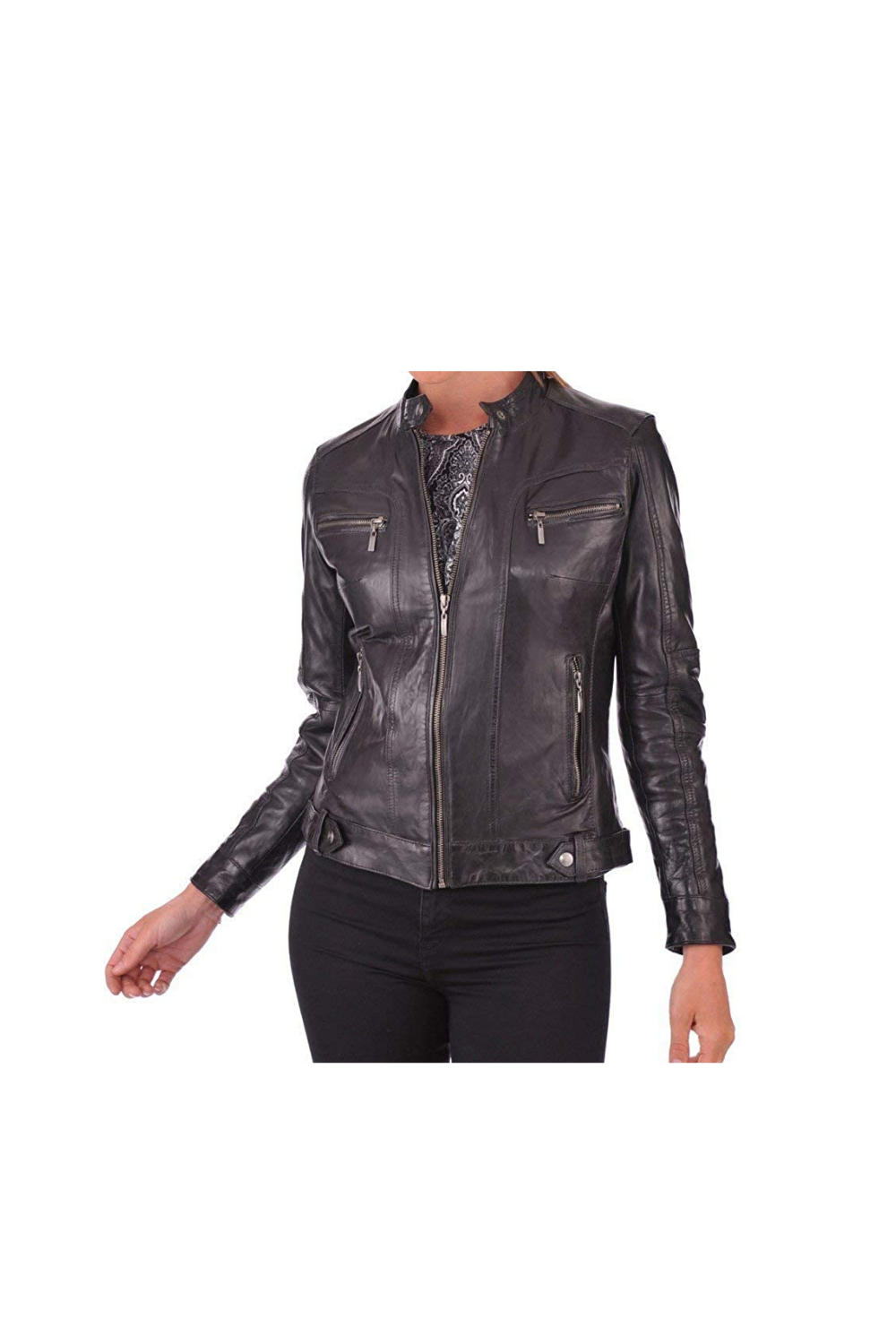 Women's Stylish Slim fit Jacket - Leather Biker Jacket Women