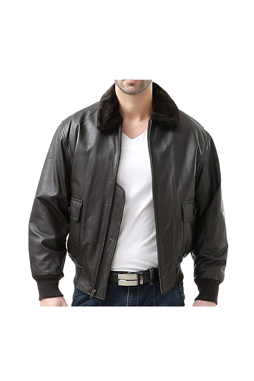 Men Bomber Jackets pilot leather jacket