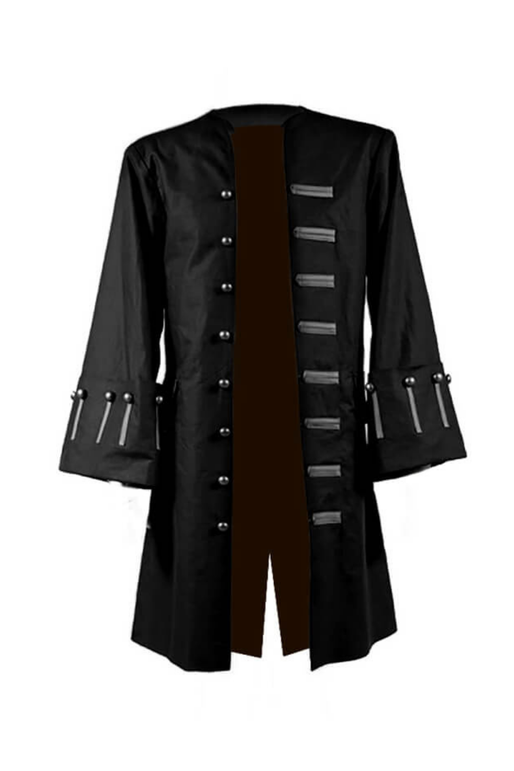 Pirates of the Caribbean 5 Captain Jack Sparrow Cosplay Black Leather Trench Coat for Men