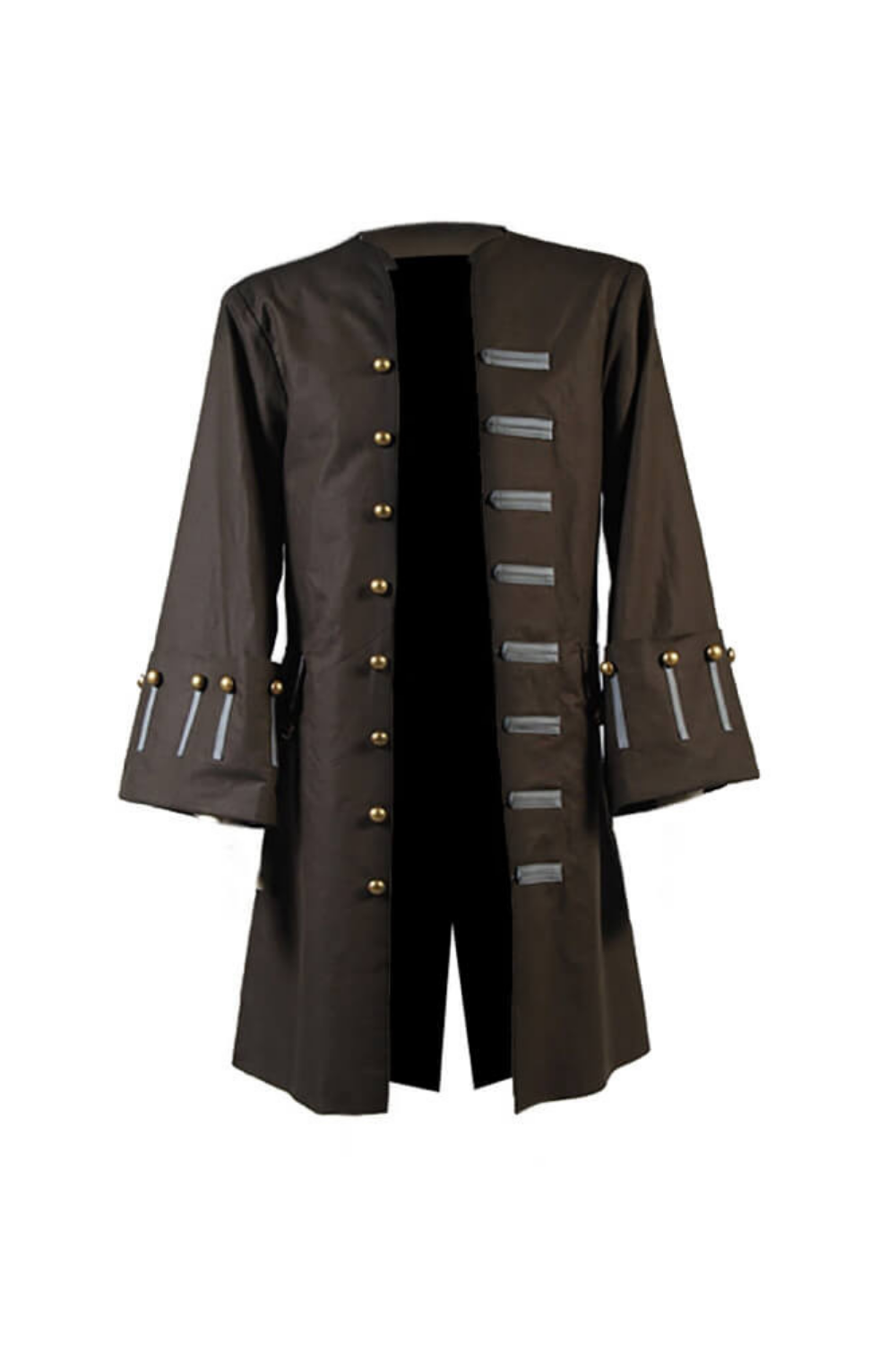 Pirates of the Caribbean 5 Captain Jack Sparrow Cosplay Brown Cotton Trench Coat for Men