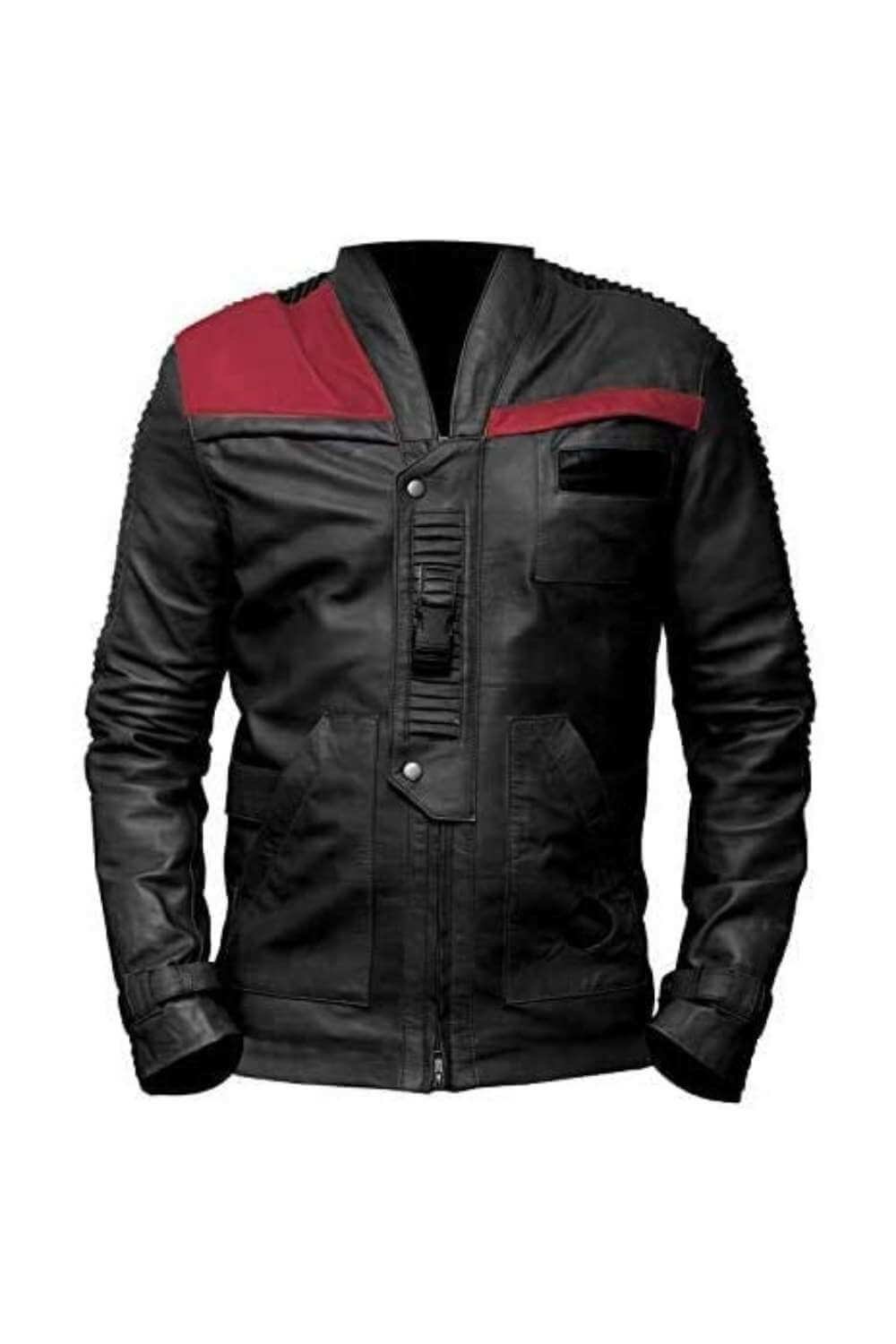 Men's Star Wars Finn Quilted Black Leather Jacket