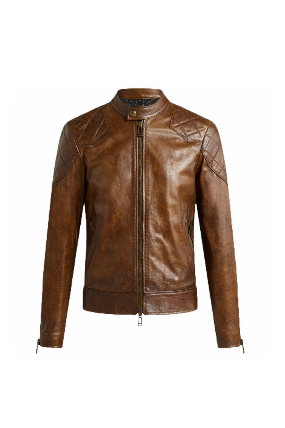 Men Leather Jackets Dennis Brown Quilted Biker Leather Jacket