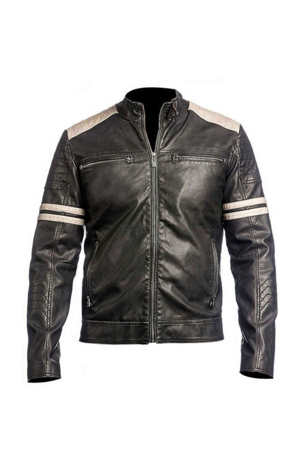 Men Leather Jackets Head Hunter Black Biker Leather Jacket