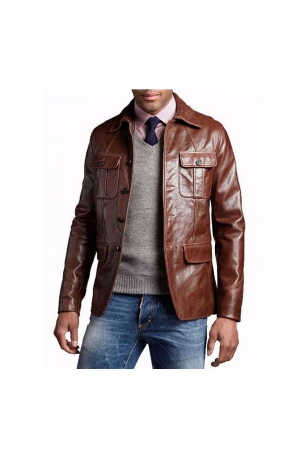 Jacob Brown Biker Leather Jacket