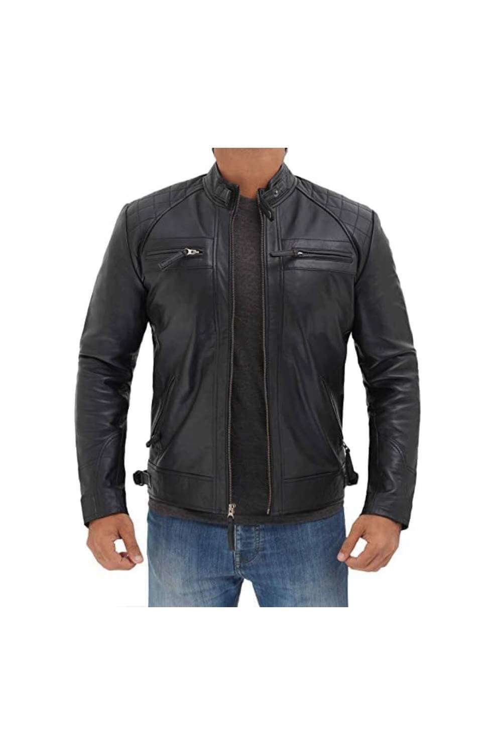 Men Leather Jackets Tornado Black Biker Leather Jacket
