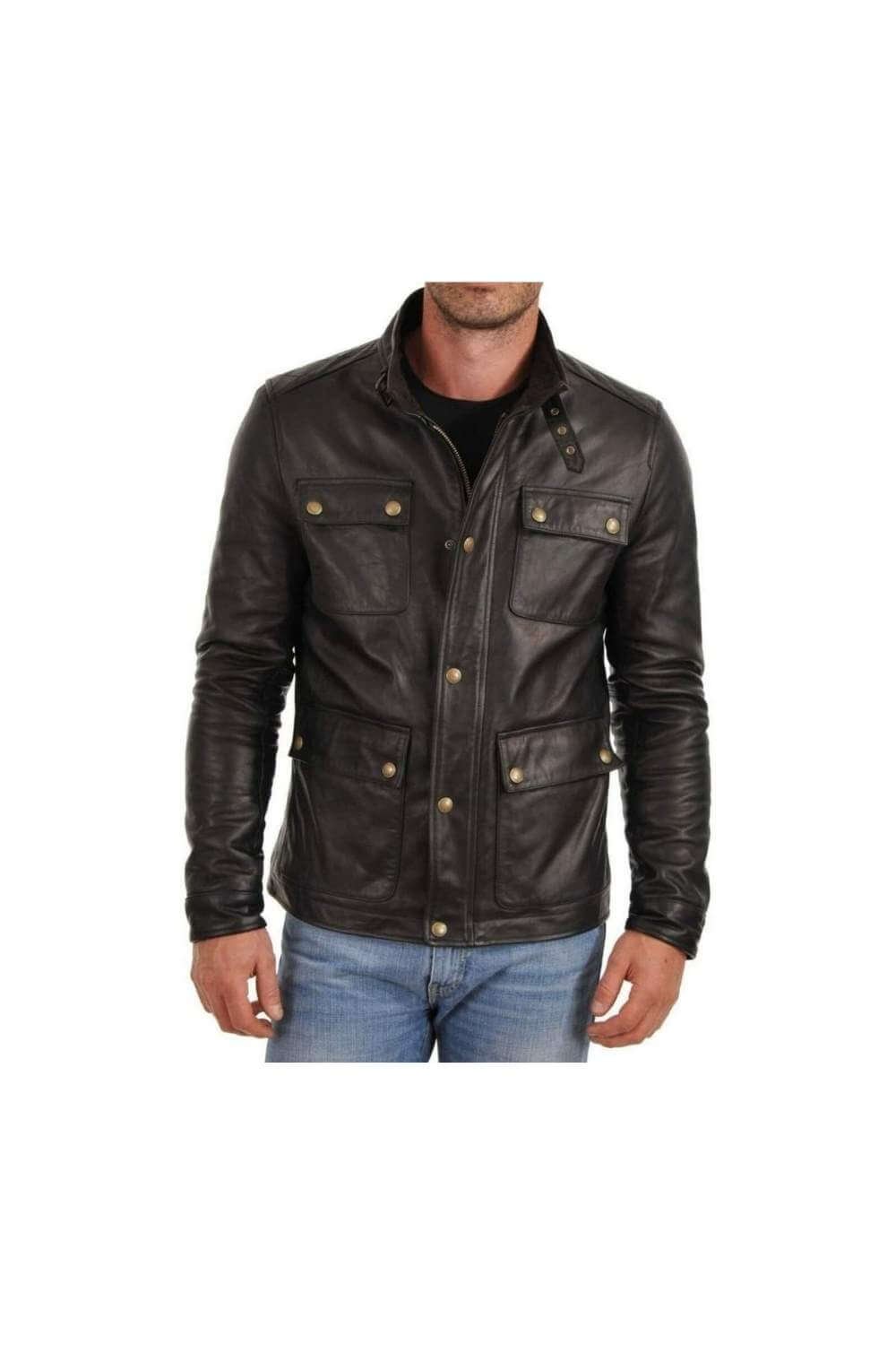 Men Leather Jackets Joseph Black Biker Leather Jacket
