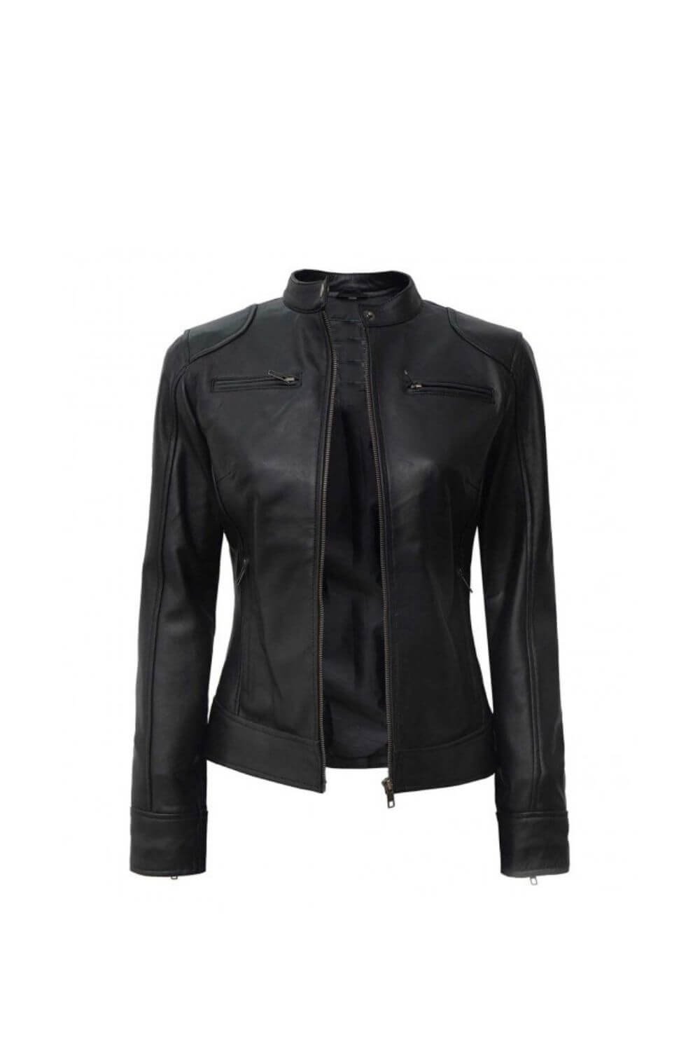 Scarlett Black Leather Biker Jacket