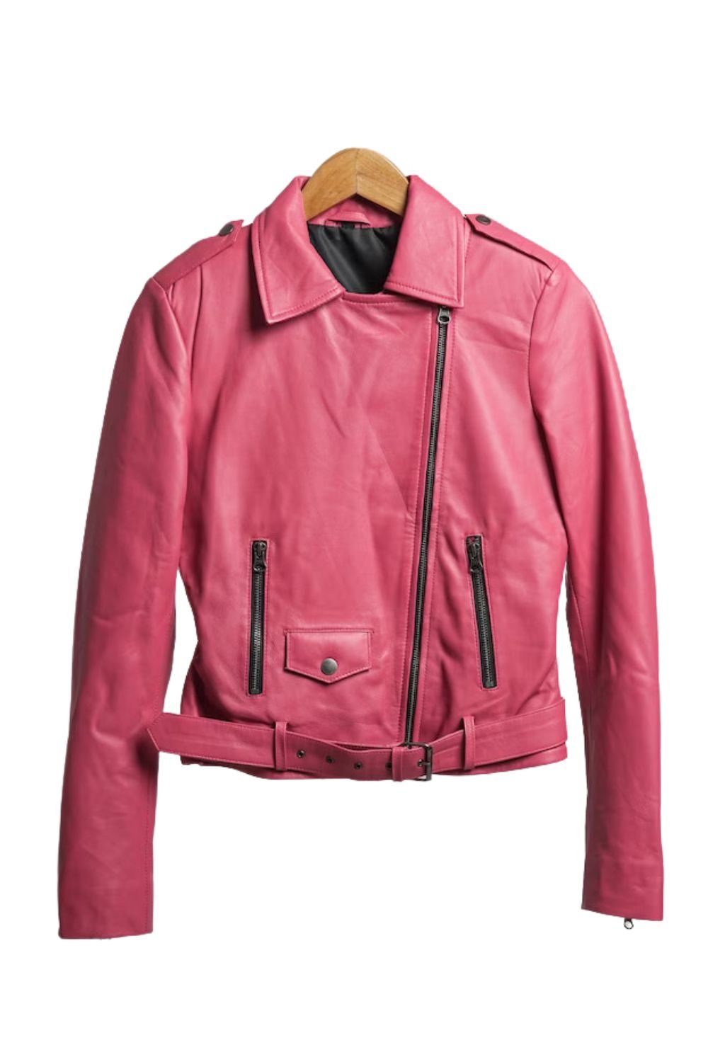 Barbie Leather Jacket Back closer Barbie Pink Leather Jacket - Image 3