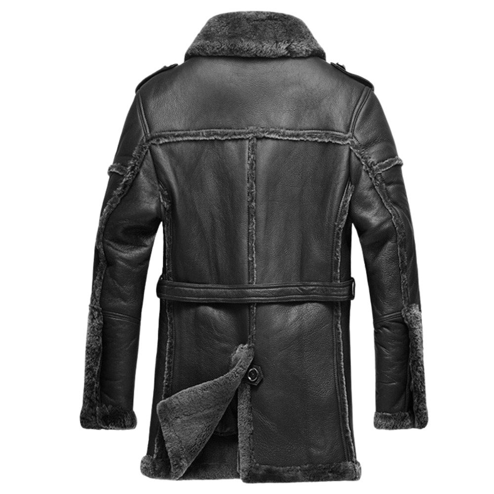 2 Jared Black Faux Fur Leather Coat Back